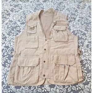 KODAK Attaccapami Photographers Vest L Khaki Adjustable Vented Multiple Pockets
